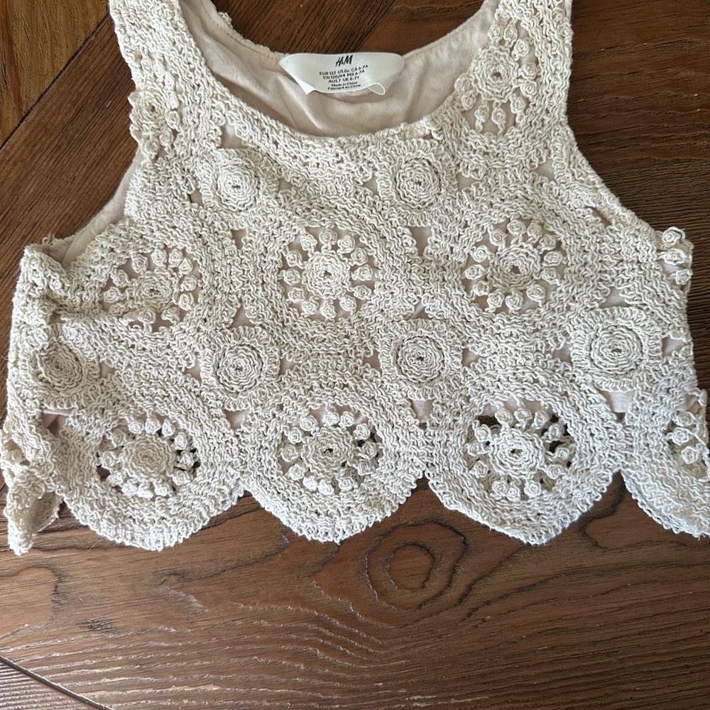 H&M Beige Crochet Tank Top